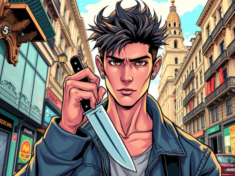 Giovani con il coltello